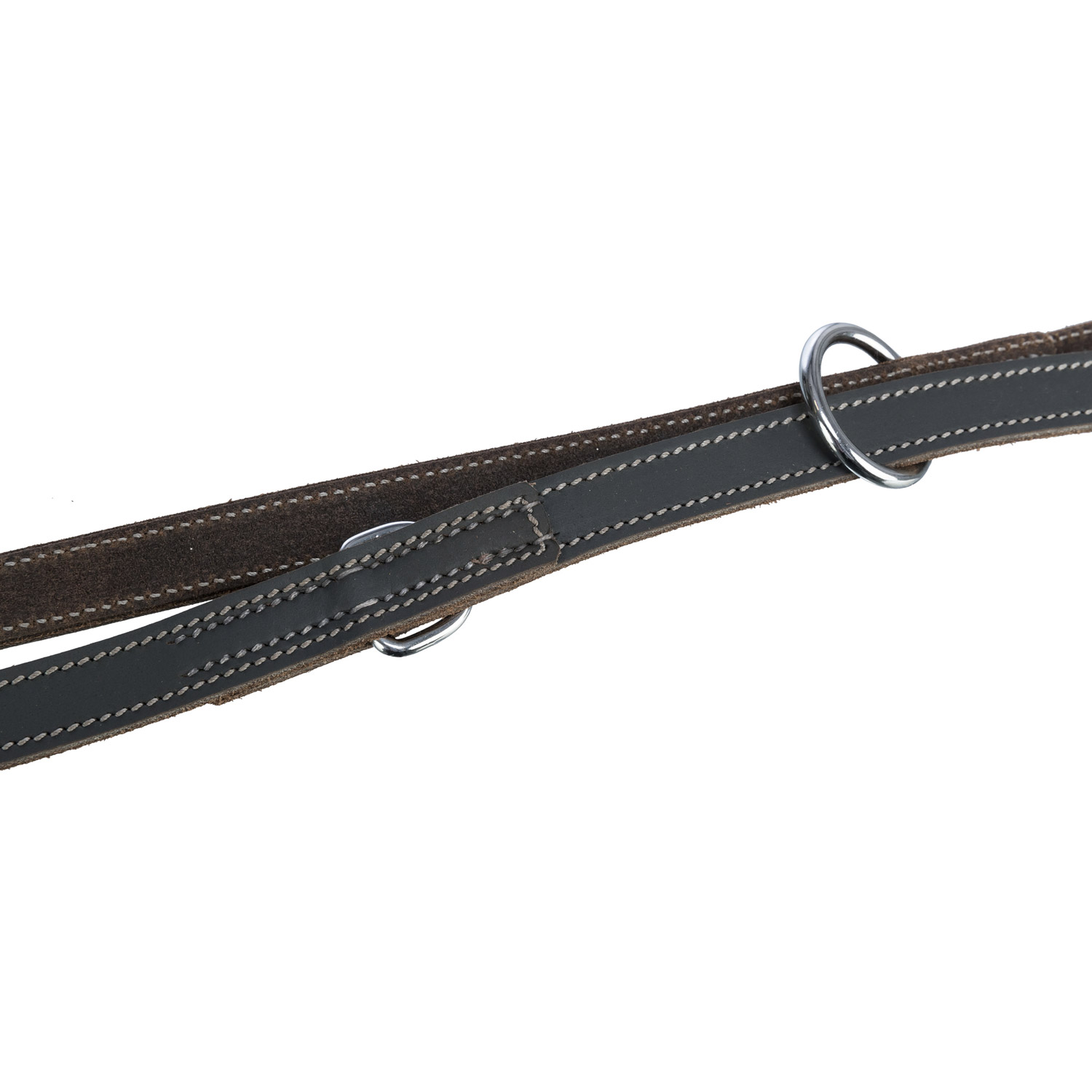 Ramal Rustic ajustable de cuero, XS–S, Gris, 2,00 m/12 mm - Imagen 3