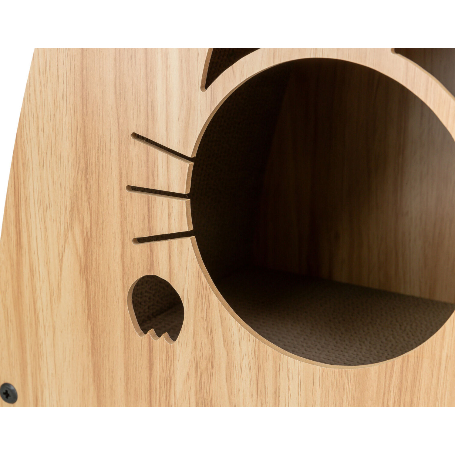 Rascador con catnip, MDF, 48 × 48 × 28 cm, marrón claro - Imagen 3