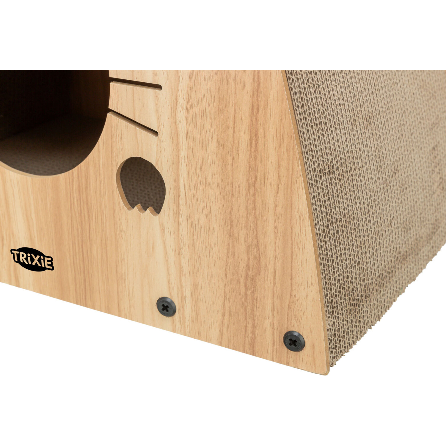 Rascador con catnip, MDF, 48 × 48 × 28 cm, marrón claro - Imagen 5