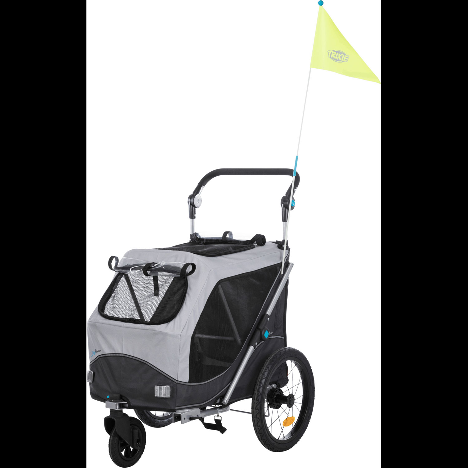 Remolque Bici, Plegado Rápido, M: 63×95×90/132 cm, Gris - Imagen 2