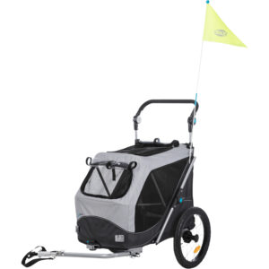 Remolque Bici, Plegado Rápido, M: 63×95×90/132 cm, Gris