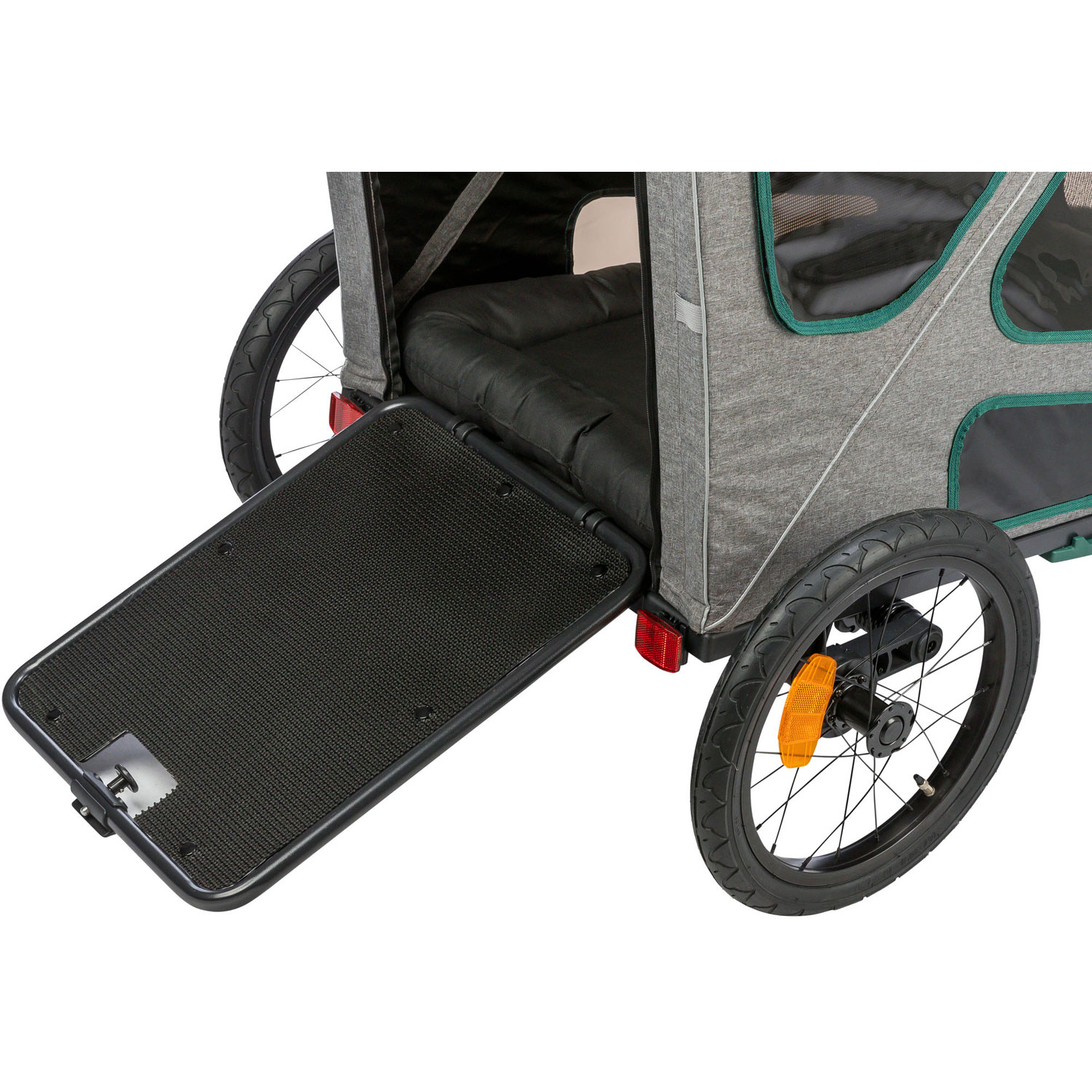Remolque para Bicicleta, L: 80 × 103 × 98/147 cm, Gris/Salvia - Imagen 2