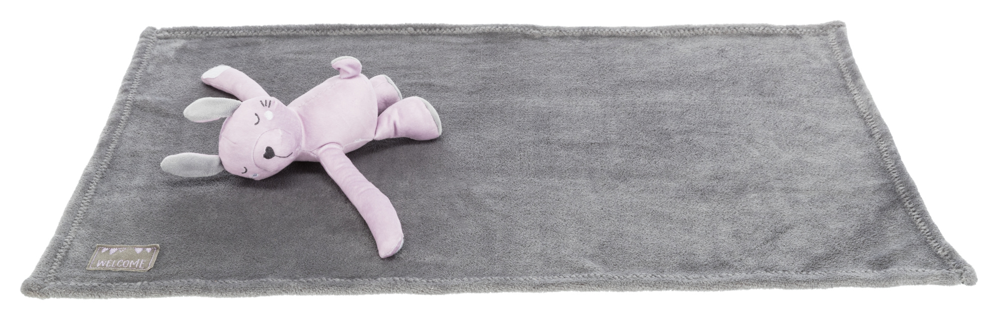 Set JUNIOR de manta/conejo, felpa,  75 × 50 cm, Gris/Lila Claro
