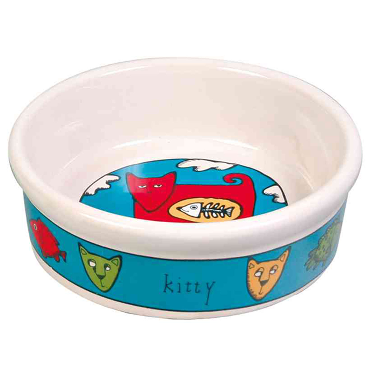 Set de Comederos Gato, Cerámica, 0.2 l, ø12 cm, Blanco - Imagen 3