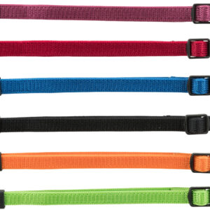 Set de collares para cachorros JUNIOR, S-M: 17-25 cm/10 mm, negro, Rojo, Azul real, manzana, papaya, orquídea