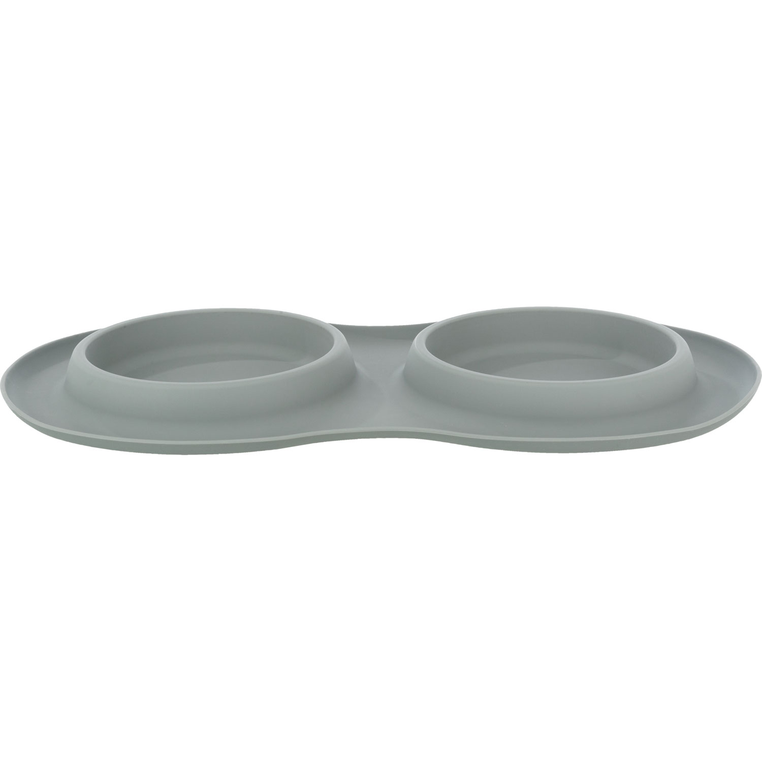 Set de comederos, silicona/acero inoxidable, 2 × 0,3 l/ø 16 cm/47 × 3 × 26 cm, Gris - Imagen 3