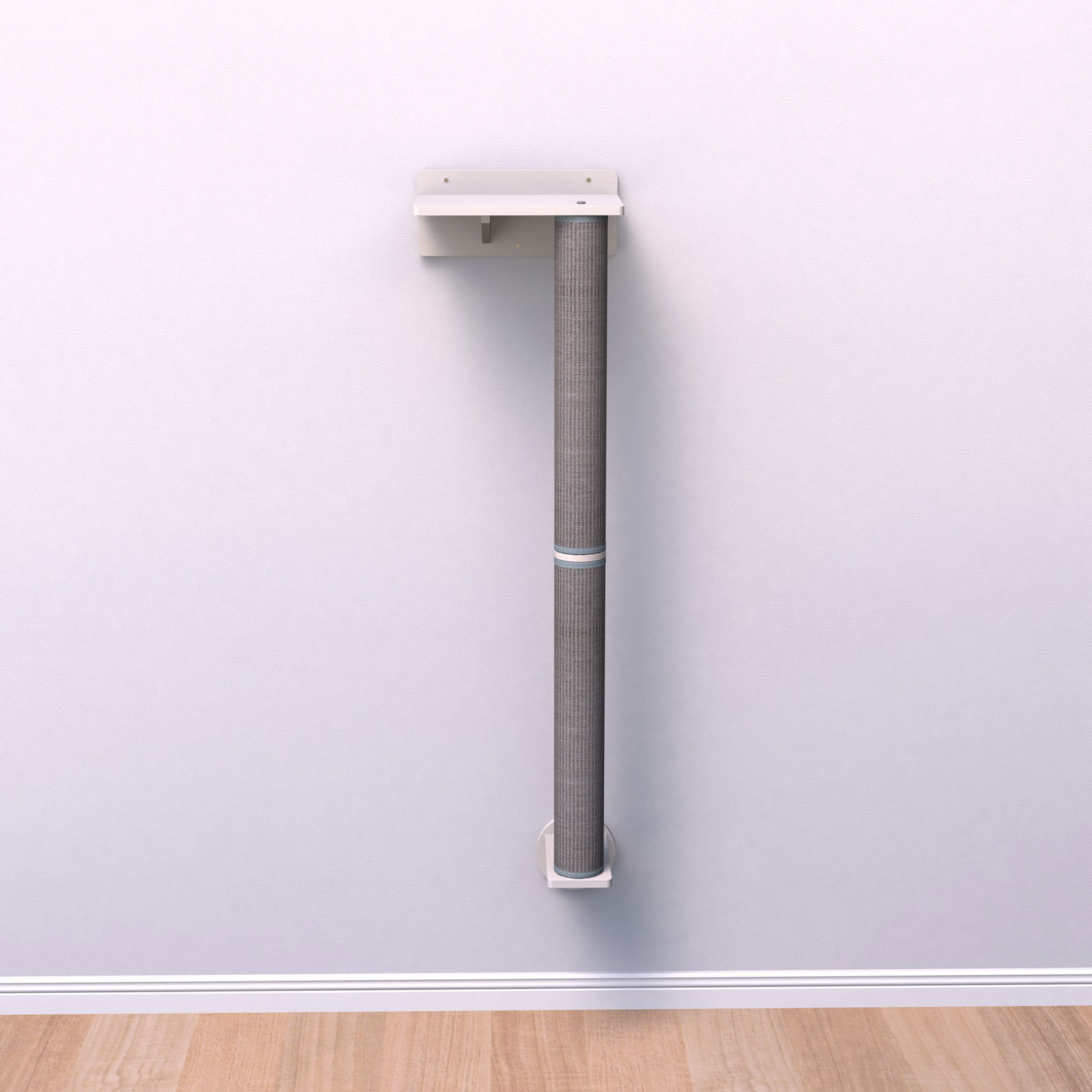 Set de pared 1, poste con soportes de pared, 35 × 130 × 25 cm, Blanco-Gris - Imagen 4