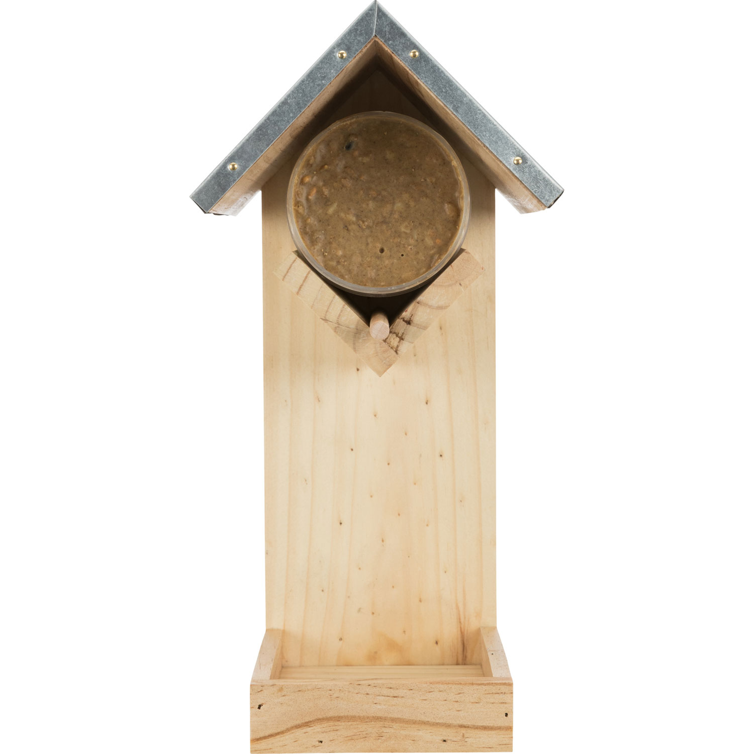 Soporte de mantequilla de maní con plato de aliMentación, pino, 15 × 31 × 14 cm - Imagen 2