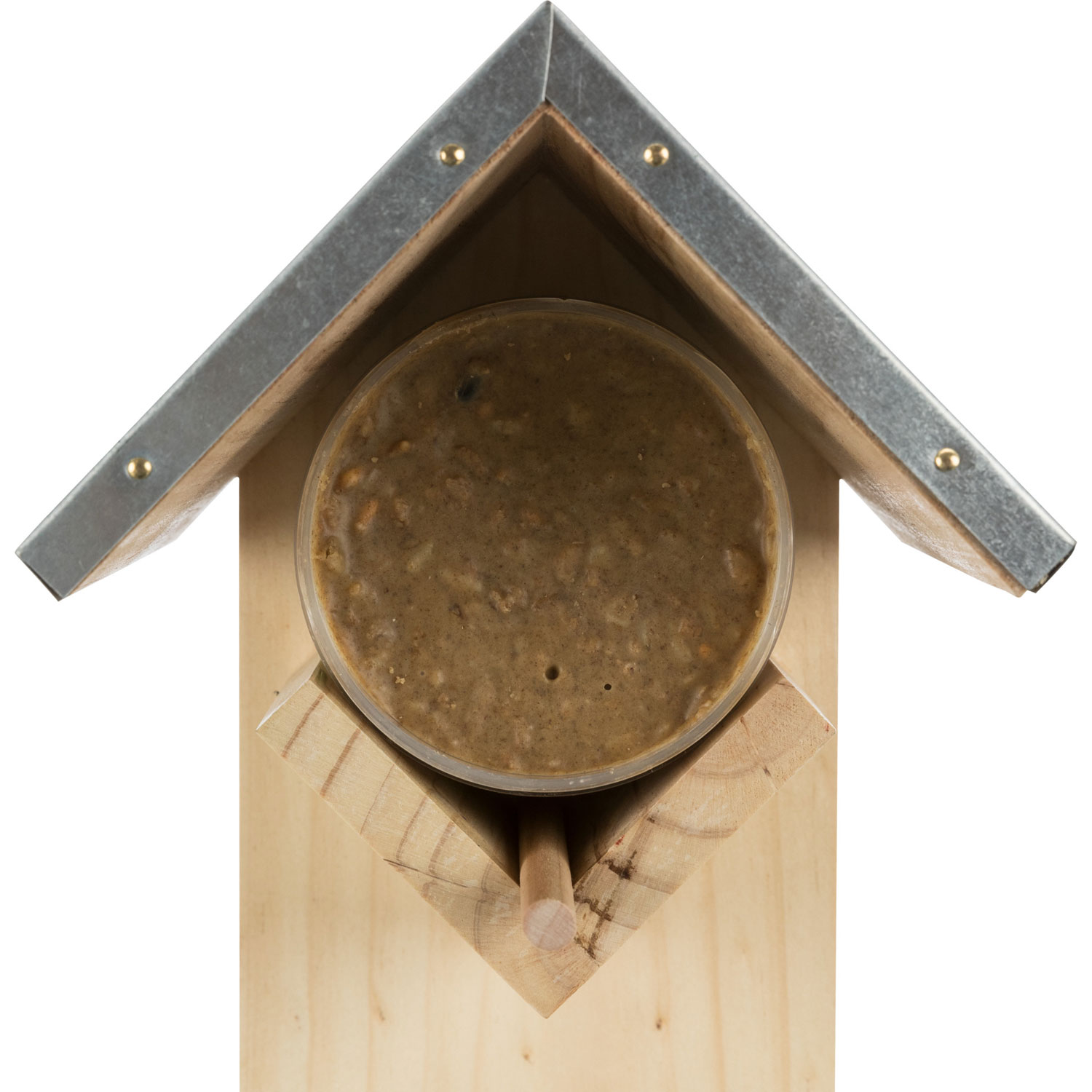 Soporte de mantequilla de maní con plato de aliMentación, pino, 15 × 31 × 14 cm - Imagen 5