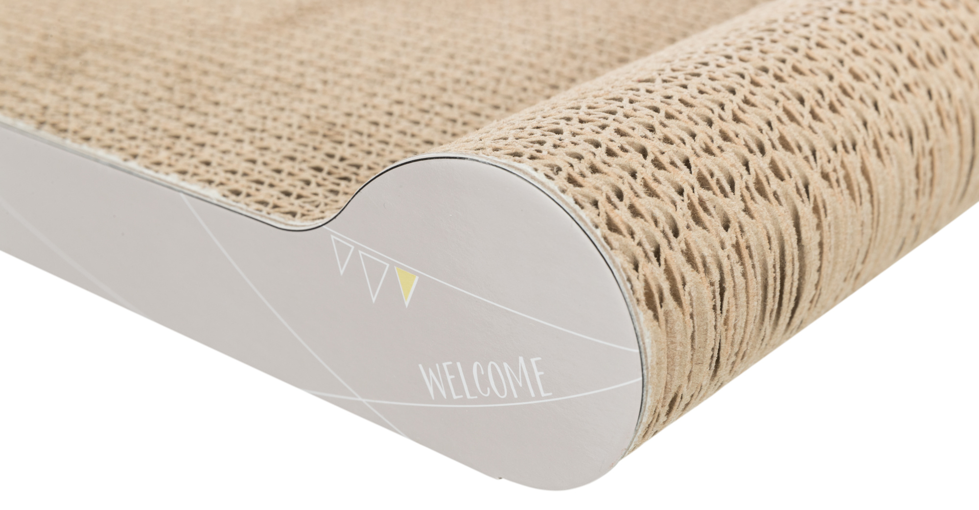 Tabla cartón rascadora JUNIOR, 38 × 6 × 18 cm, Gris Claro - Imagen 3