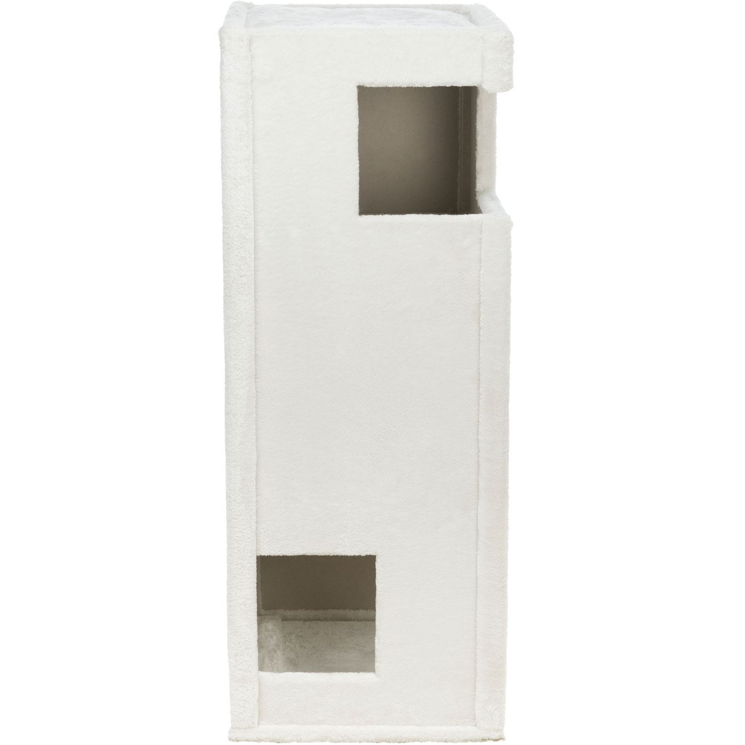 Torre Rascador Gerardo, sisal y felpa, 100 cm, Blanco-Gris - Imagen 4