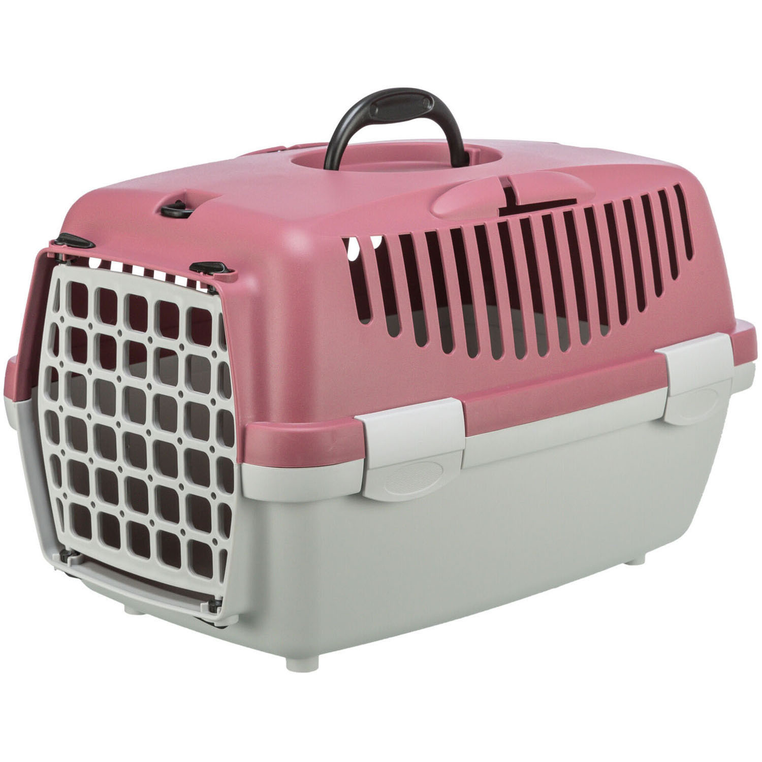Transportín Capri 1 & 2, XS, 32 × 31 × 48 cm, Gris claro/Rosa