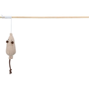 Varita de Juego Ratón, madera/tela, catnip, 40 cm