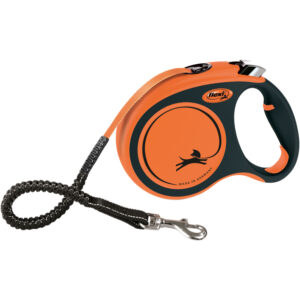flexi XTREME Cinta Enrollable, L, 5 m, Negro/Naranja