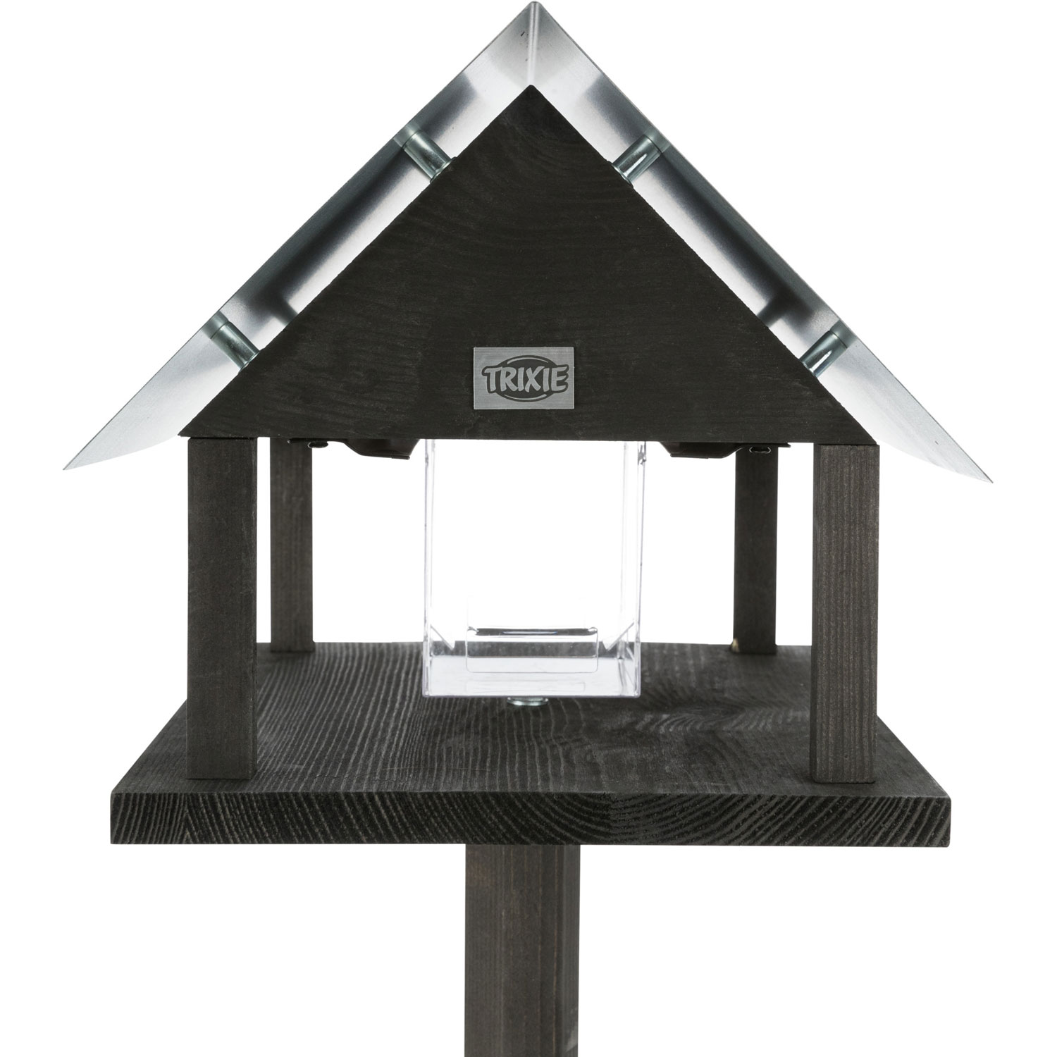 natura Comedero Pájaros, madera de abeto, 29 × 27 × 38 cm/1.24 m, Negro - Imagen 4